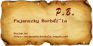Pajenszky Borbála névjegykártya